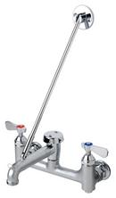 Two Wristblade Handle Wall Mount Service Faucet in Polished Chrome