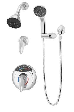 Two Handle Single Function Shower System in Polished Chrome