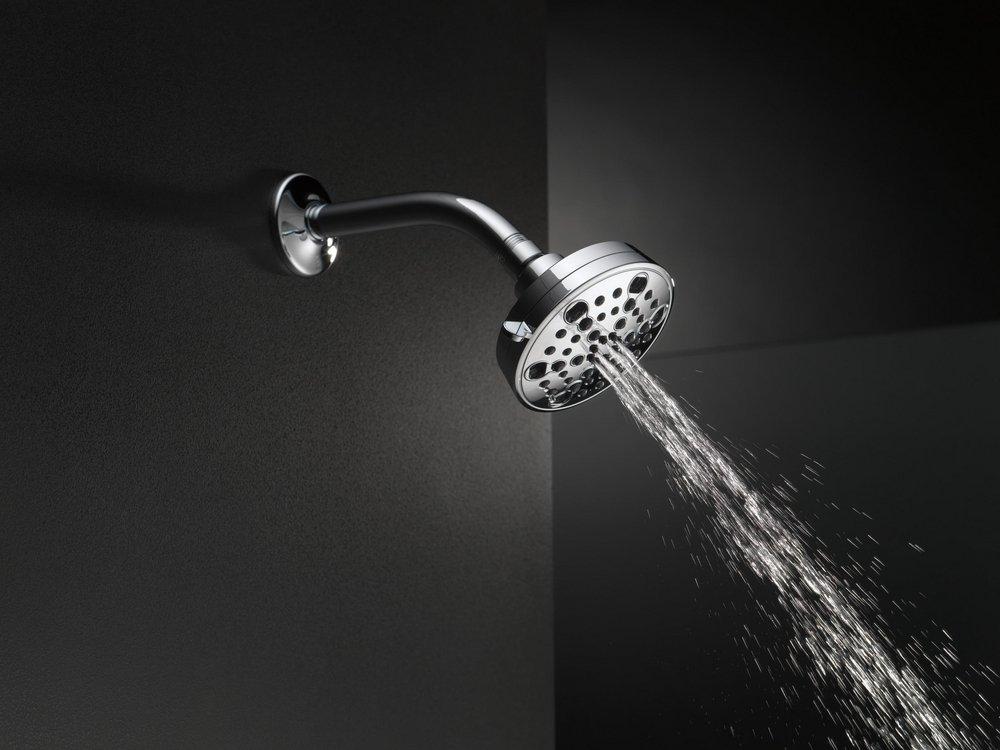 Delta Faucet Brilliance&reg; Stainless Multi Function Full Body, Full Spray with Massage, H2Okinetic&reg; PowerDrench&trade; Spray, Massage and Pause Showerhead 