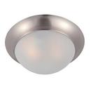 60W 1-Light Medium E-26 Incandescent Flush Mount Ceiling Fixture in Satin Nickel