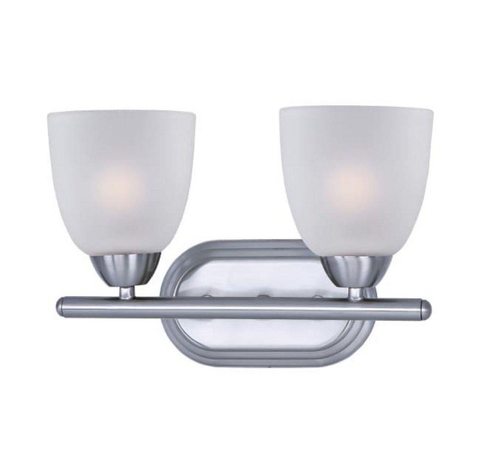 Maxim Lighting® Polished Chrome 8-1/2 in. 60W 2-Light Bath Vanity with Frosted Glass Shade 