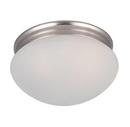 60W 2-Light Medium E-26 Base Incandescent Flushmount Ceiling Fixture in Satin Nickel