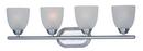 28-1/2 in. 60W 4-Light Medium E-26 A19 Incandescent Vanity Fixture with Frosted Glass in Polished Chrome