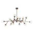 58 x 32 in. 40W 18-Light 1-Tier Chandelier in Brown Nickel