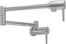 Two Handle Wall Mounted Pot Filler with 24" Dual Jointed Swing Spout in Arctic Stainless