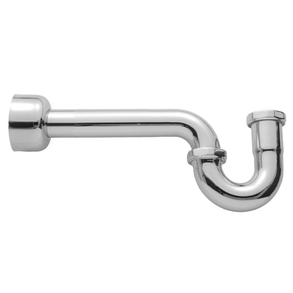 Jaclo Industries Polished Nickel 1-1/4 in. Extra Long P-Trap with Round Box Escutcheon 