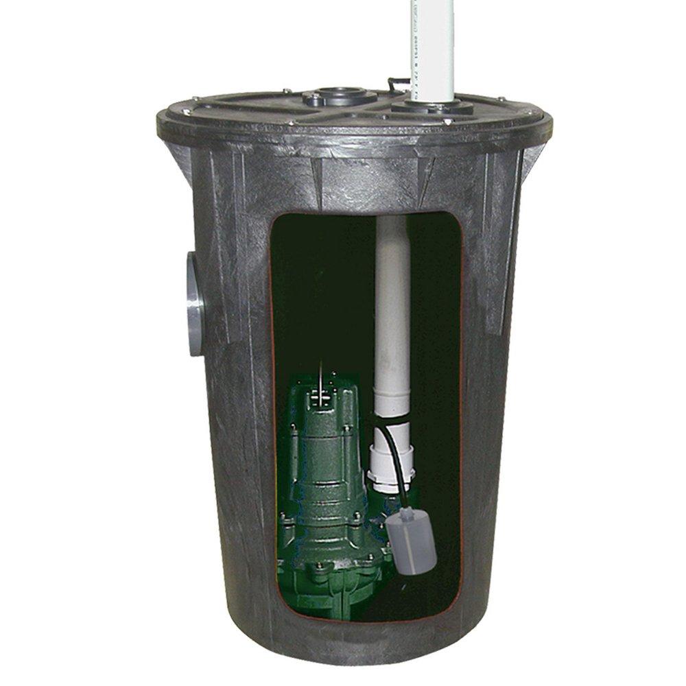 Zoeller Pump Co 115V 90 gpm Polyethylene Sewage Pump and Basin System with 20 ft. Cord 