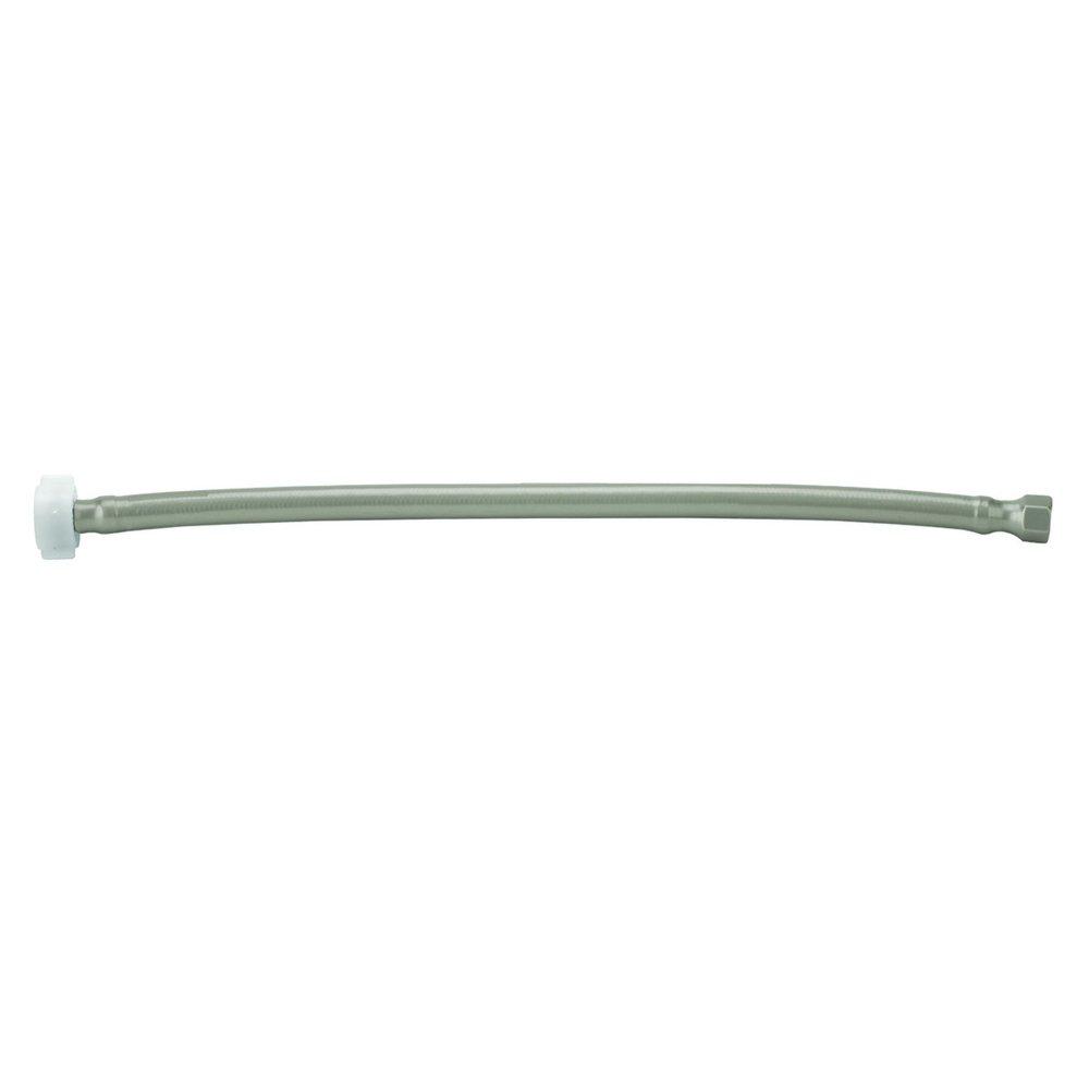 Jaclo Industries Grey 20 in. OD x ID Flexible Braided Toilet Supply Line with Plastic Nut for 3/8 in. OD Supply Valve 