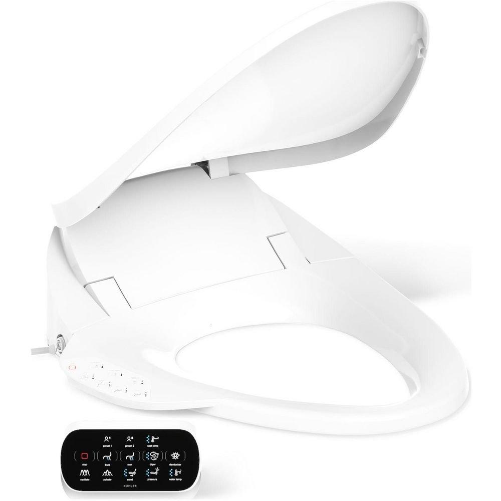 KOHLER White Elongated Closed Front Bidet Seat with Cover 