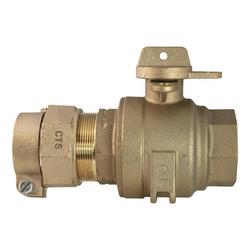 2 in. CTS Compression x FIP Brass Ball Valve Curb Stop