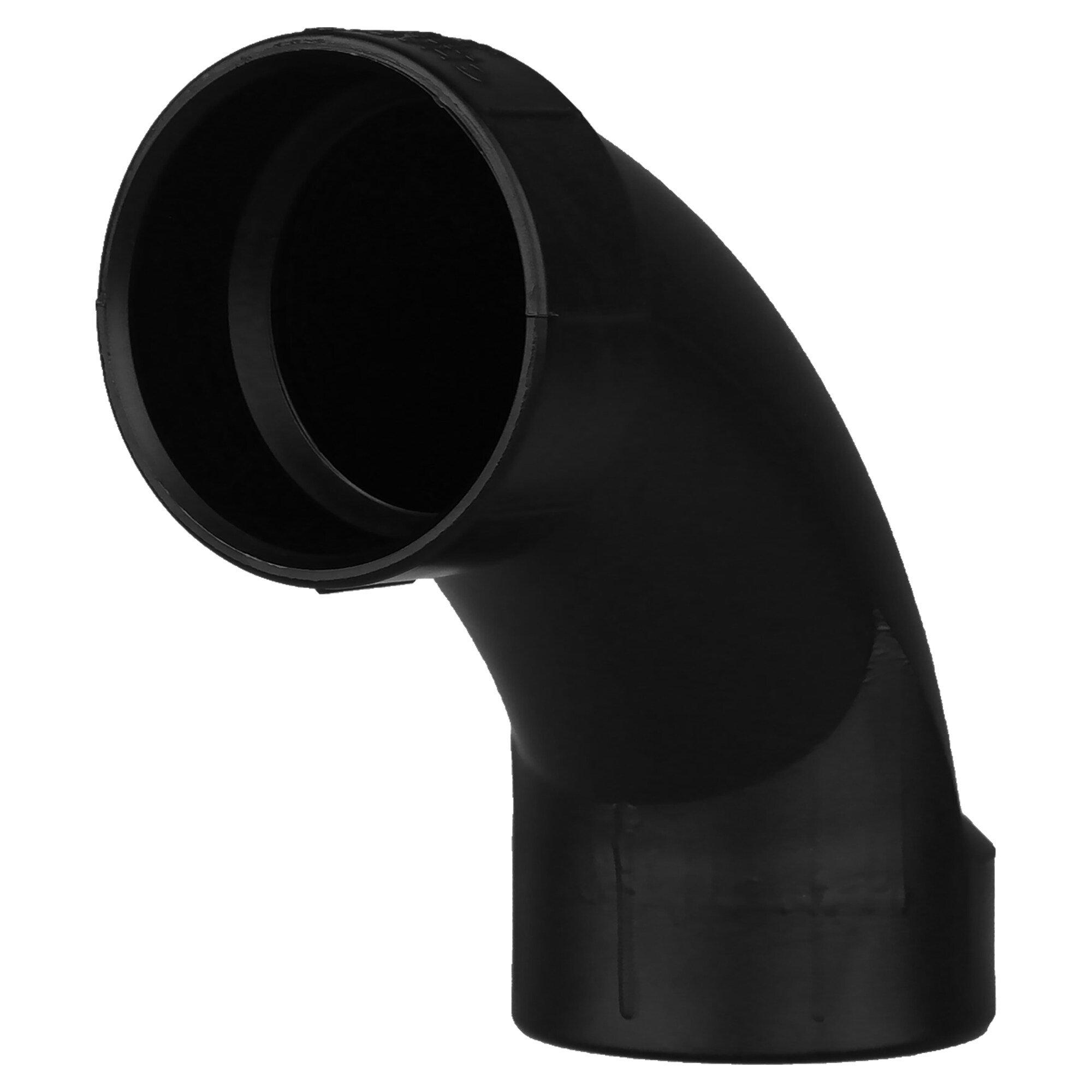 Black Hub 90 Degree ABS DWV Long Sweep Elbow 