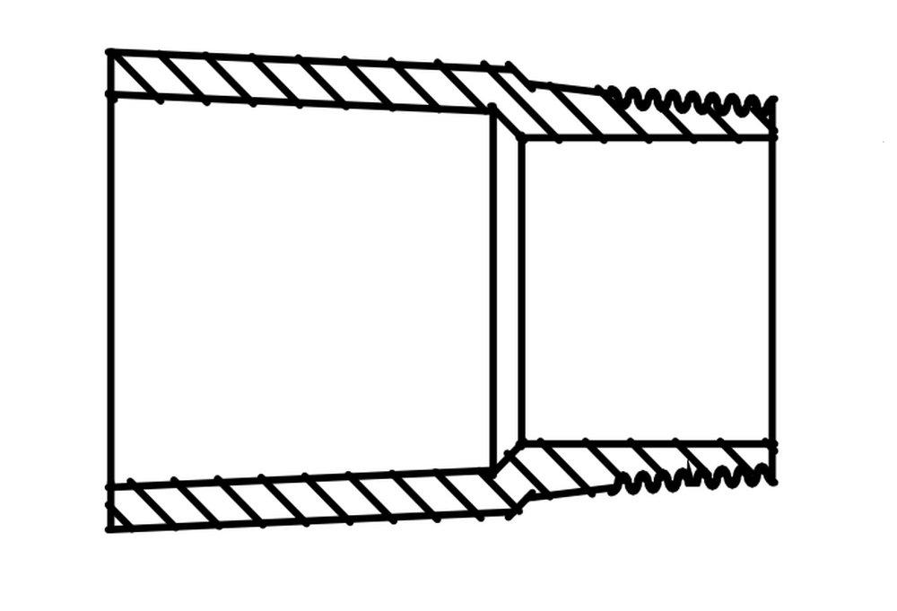 Fiber Glass System/Smith Fibercast Bell End x MNPT Fiberglass Adapter 