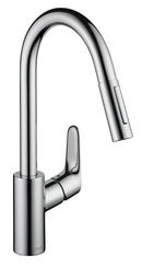 Hansgrohe Polished Chrome Single Handle Pull Down Kitchen Faucet 