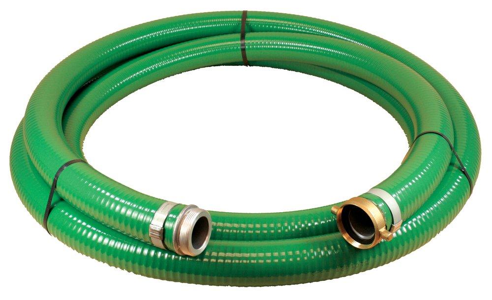 Abbott Rubber Co Inc Green 3 in. PVC Water Suction Hose with Coupling 