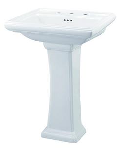 24-1/4 x 20-1/8 in. Rectangular Pedestal Bathroom Sink in White