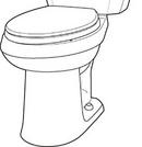 Gerber Plumbing White 1.28 gpf Elongated Floor Mount Two Piece Toilet Bowl 