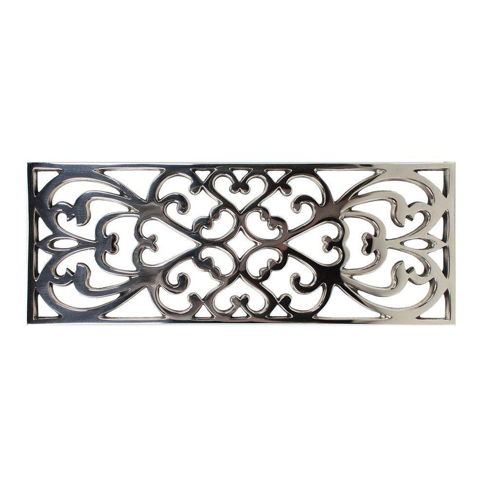 Linkasink Polished Nickel No-Hole Filigree Grate with Center Drain 