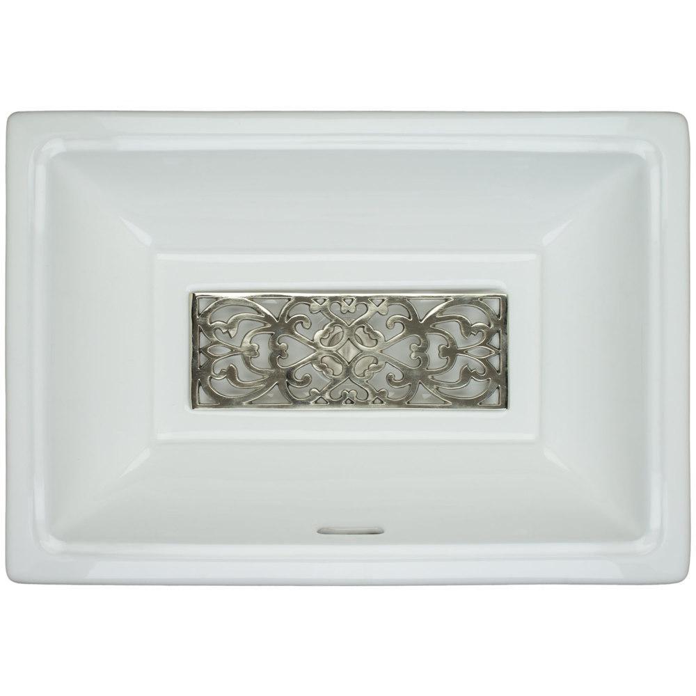 Linkasink Polished Nickel No-Hole Filigree Grate with Center Drain 