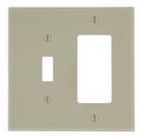 LEVITON Ivory 2-Gang 1-Toggle Thermoplastic Nylon Wall Plate 