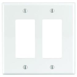 2 Gang Thermoplastic Nylon Wall Plate in White