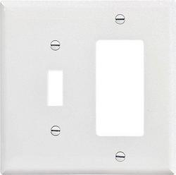 2-Gang 1-Toggle Thermoplastic Nylon Wall Plate in White