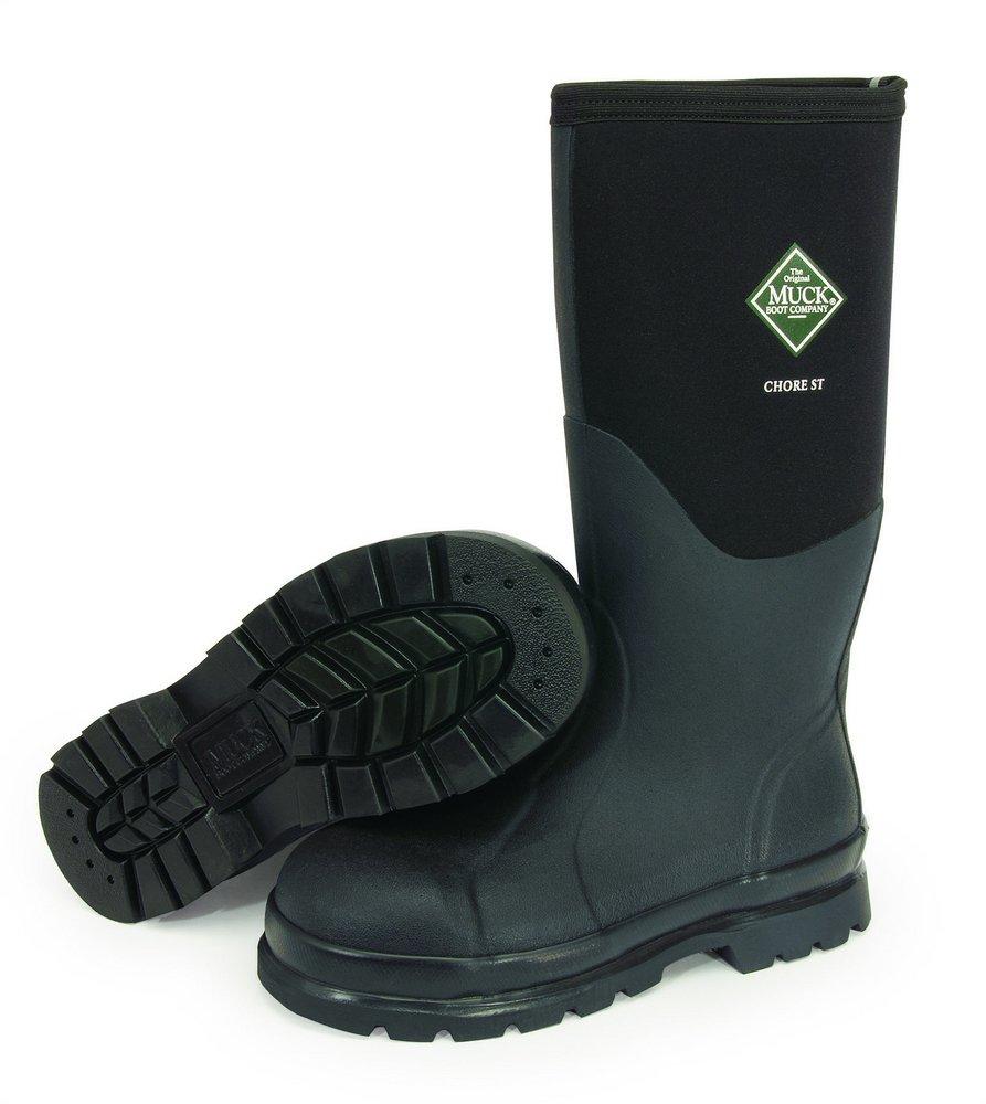 Muck Black 16 in. Plastic and Rubber Boots with Steel Toe in Black 