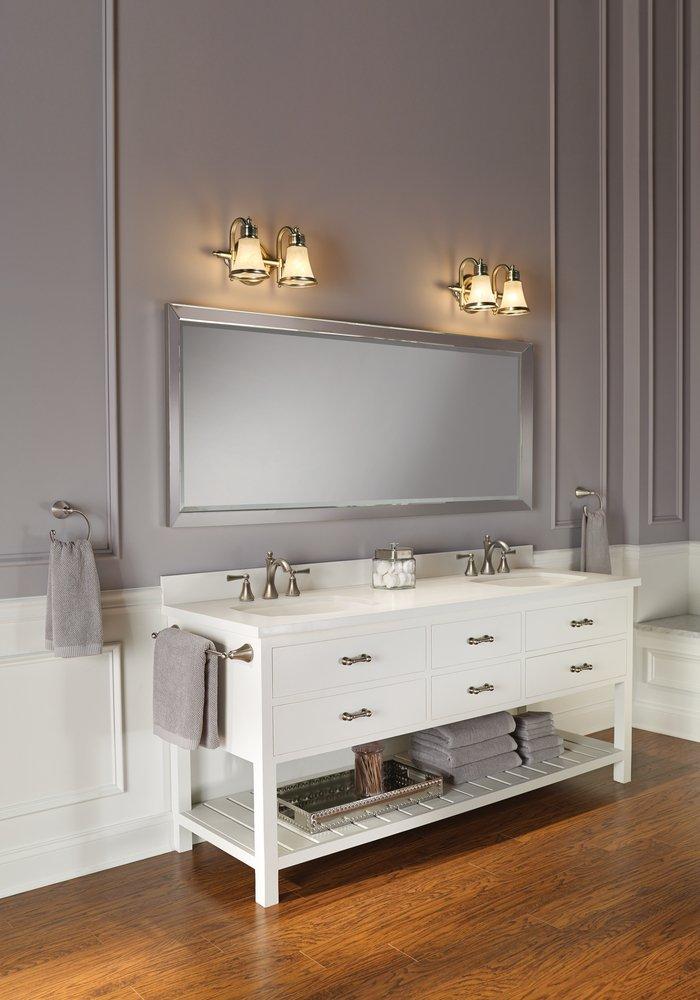 Moen Brushed Nickel Two Lever Handle Widespread Bathroom Sink Faucet 