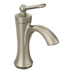 Single Handle Monoblock Bathroom Sink Faucet in Brushed Nickel