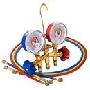 2-Valve Classic Brass R12/R22/R502 Refrigerant Manifold with 2-1/2 Gauges and CCL Series 60 in. Hose Set