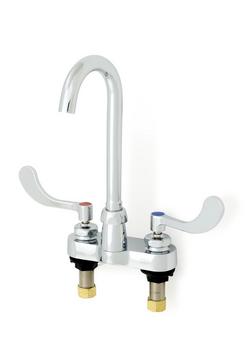 0.5 gpm Two Handle Centerset Bathroom Sink Faucet in Chrome Plated with Plain End Spout with Flow Contol