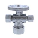 5/8 x 3/8 x 1/4 in. OD Compression Oval Dual Angle Supply Stop Valve in Chrome Plated