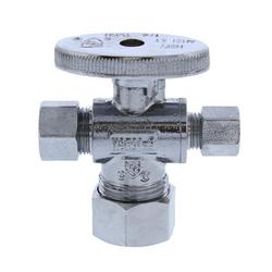 5/8 x 3/8 x 1/4 in. OD Compression Oval Dual Angle Supply Stop Valve in Chrome Plated