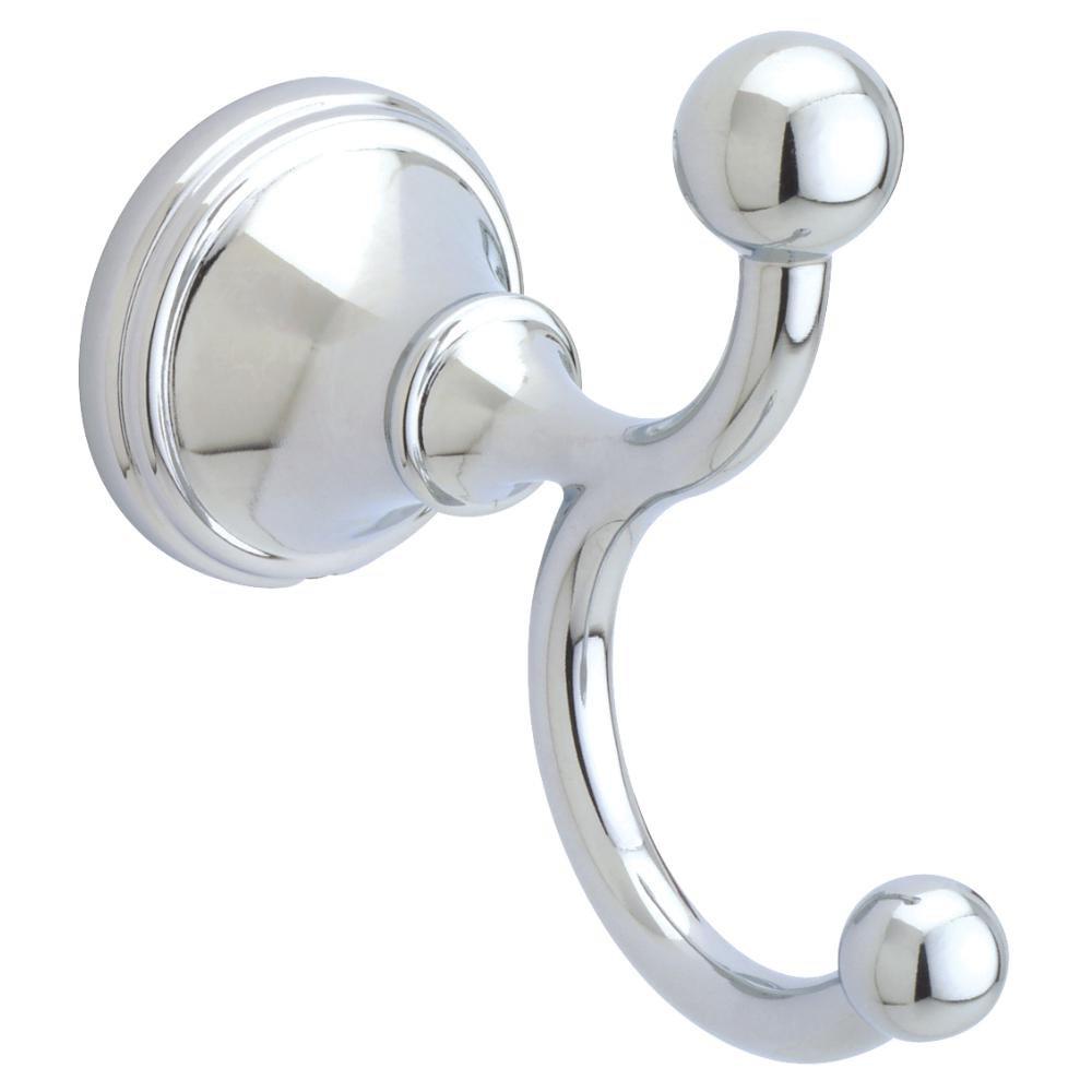 Franklin Brass Polished Chrome 2-13/20 in. Double Robe Hook 