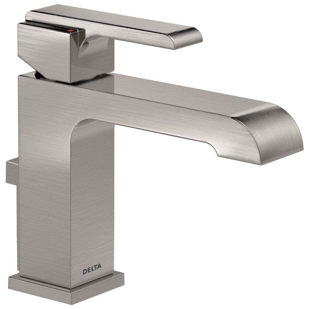 Delta Faucet Brilliance&reg; Stainless Single Handle Centerset Bathroom Sink Faucet 