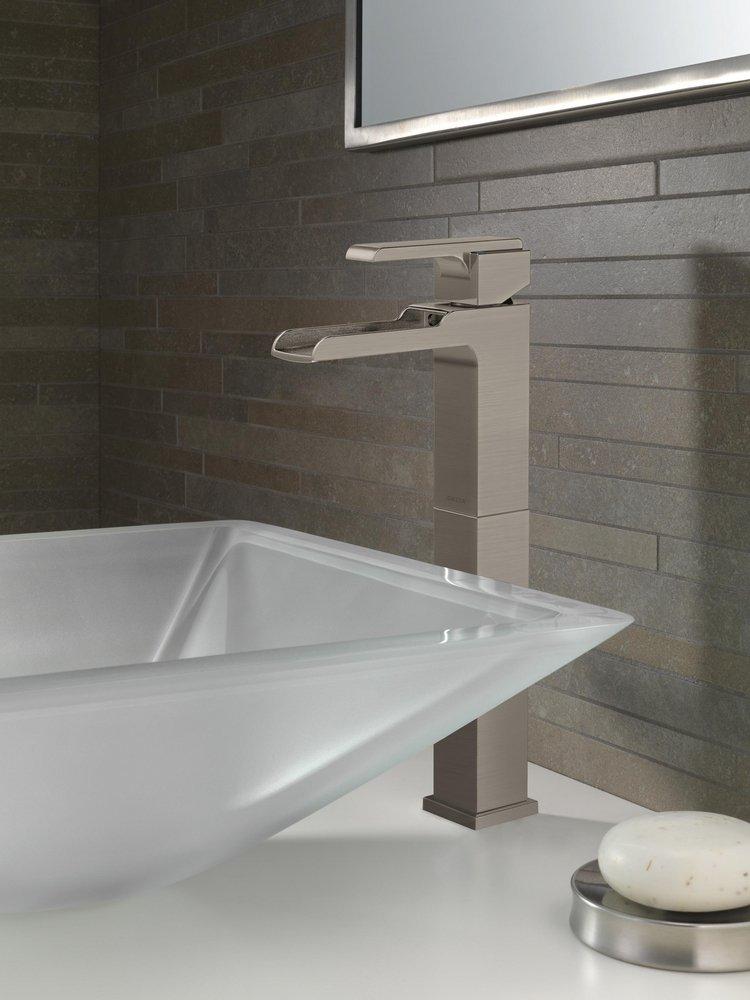 Delta Faucet Brilliance Stainless Single Handle Vessel Filler Bathroom Sink Faucet 