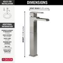 Delta Faucet Brilliance&reg; Stainless Single Handle Vessel Filler Bathroom Sink Faucet with Riser 