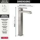 Delta Faucet Brilliance Stainless Single Handle Vessel Filler Bathroom Sink Faucet 