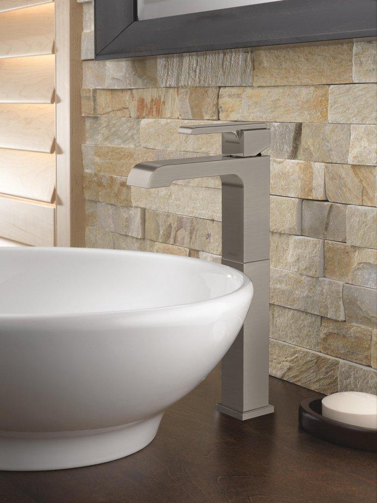 Delta Faucet Stainless Single Handle Vessel Filler Bathroom Sink Faucet 