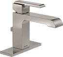 Delta Faucet Brilliance Stainless Single Handle Monoblock Bathroom Sink Faucet with Metal Pop-Up Drain Assembly 