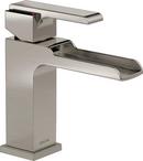 Delta Faucet Brilliance&reg; Stainless Single Handle Monoblock Waterfall Bathroom Sink Faucet with Metal Pop-Up Drain 