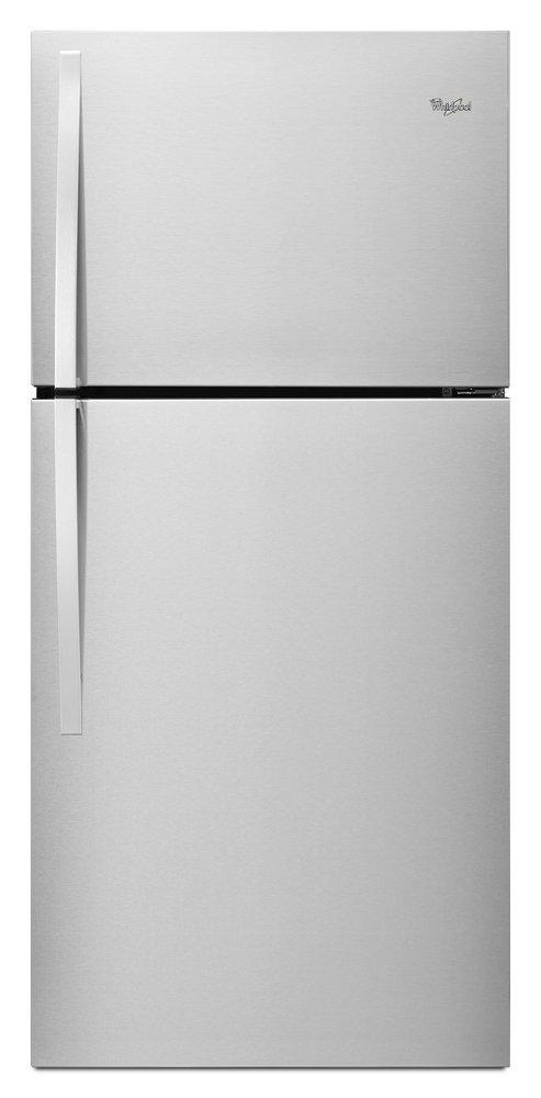 Whirlpool Monochromatic Stainless Steel 29-3/4 in. 19 cu. ft. Top Mount Freezer Refrigerator 