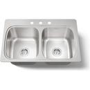 KOHLER Stainless Steel 33 x 22 in. Double Bowl Drop-in Kitchen Sink in Stainless Steel 