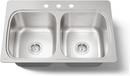 KOHLER Stainless Steel 33 x 22 in. Double Bowl Drop-in Kitchen Sink in Stainless Steel 