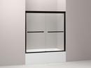 KOHLER Anodized Dark Bronze 58-1/16 x 59-5/8 in. Sliding Bath Door with 1/4 in. Crystal Clear Glass 
