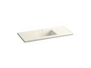 49 x 22-3/8 in. 1 Hole 1 Bowl Fireclay and Vitreous China Vanity Top in Biscuit Impressions