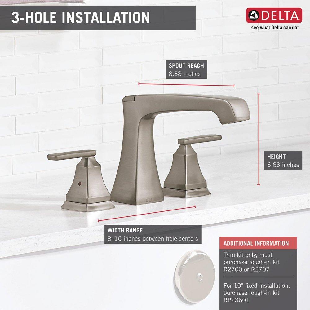 Delta Faucet Brilliance&reg; Stainless Two Handle Roman Tub Faucet (Trim Only) 