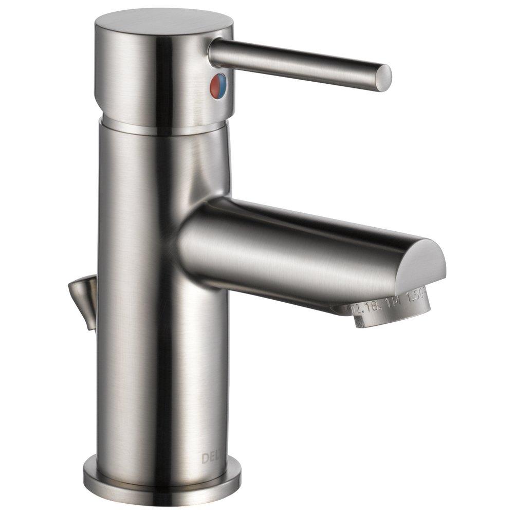 Delta Faucet Brilliance&reg; Stainless Single Handle Centerset Bathroom Sink Faucet 
