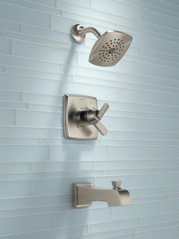 Delta Faucet Brilliance&reg; Stainless Single Handle Multi Function Bathtub & Shower Faucet Trim Only 