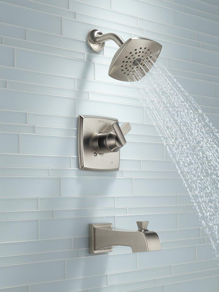 Delta Faucet Brilliance&reg; Stainless Single Handle Multi Function Bathtub & Shower Faucet Trim Only 