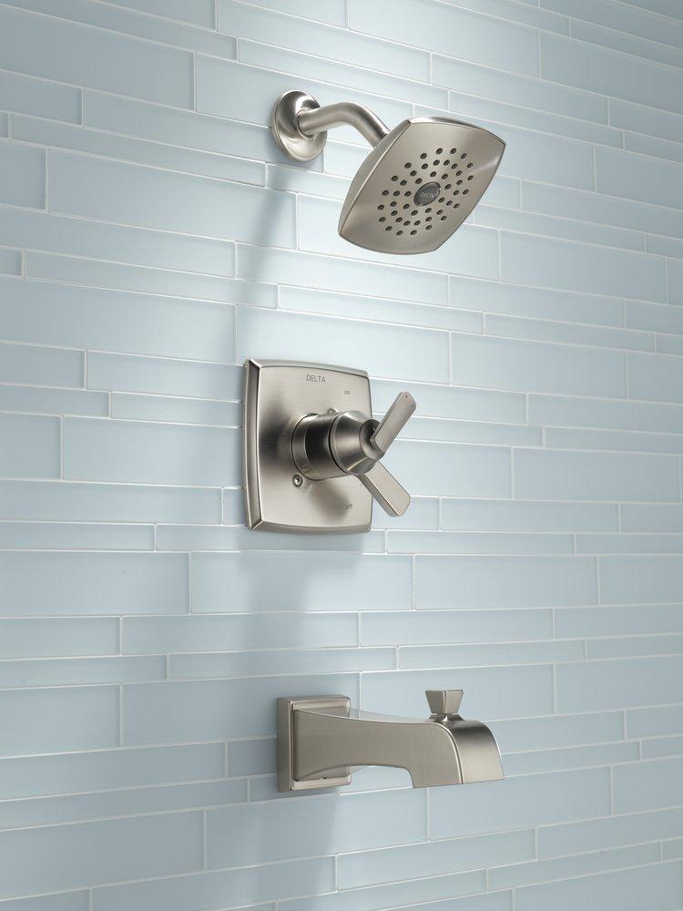 Delta Faucet Brilliance&reg; Stainless Single Handle Multi Function Bathtub & Shower Faucet Trim Only 